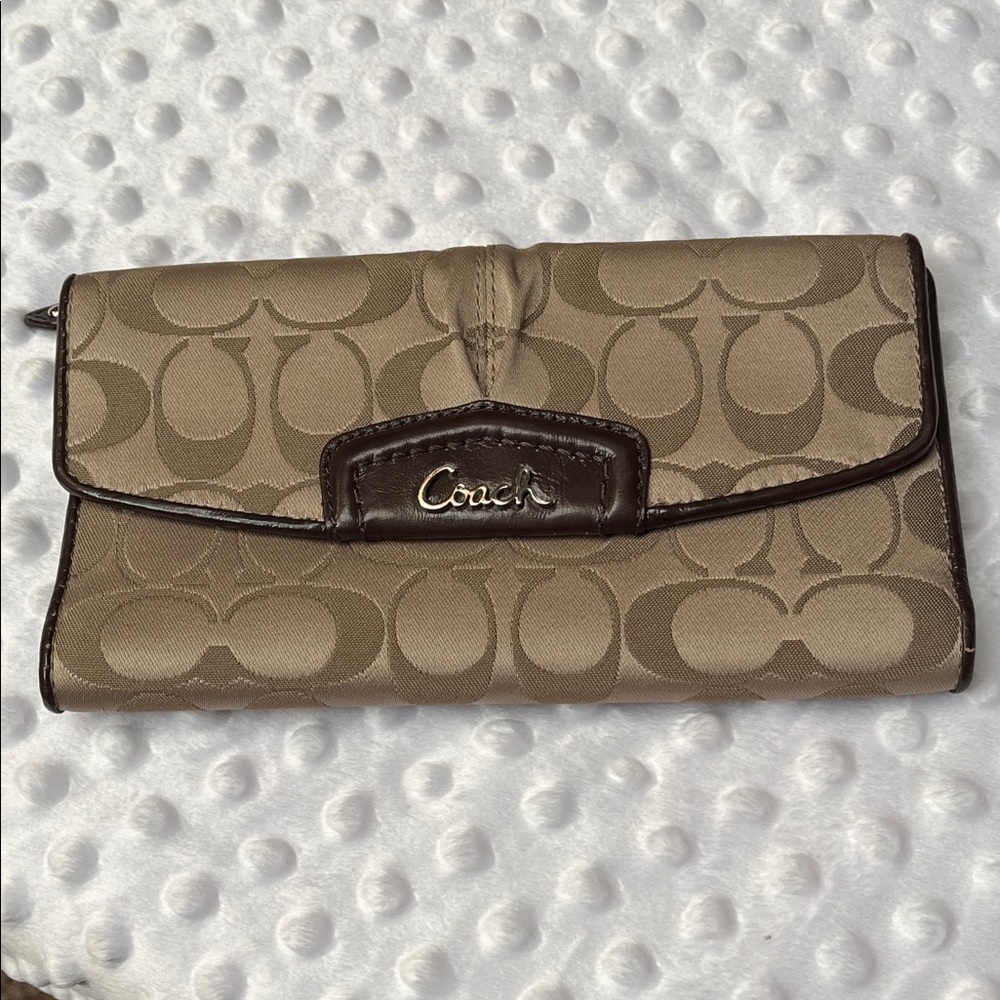 Coach Brown Signature Clutch